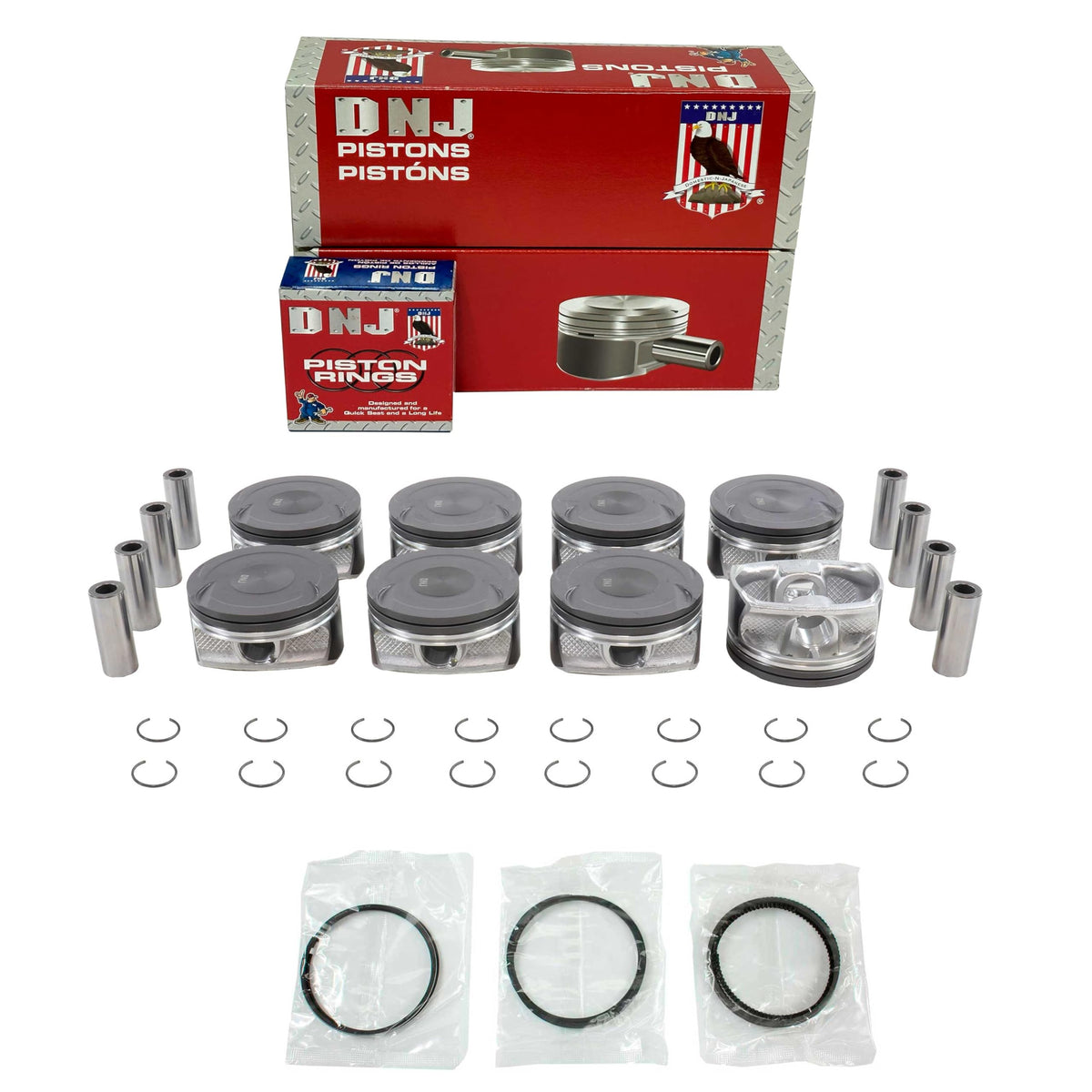 DNJ Pistons & Rings for LS Gen IV 5.3/6.0/6.2 2007-2017