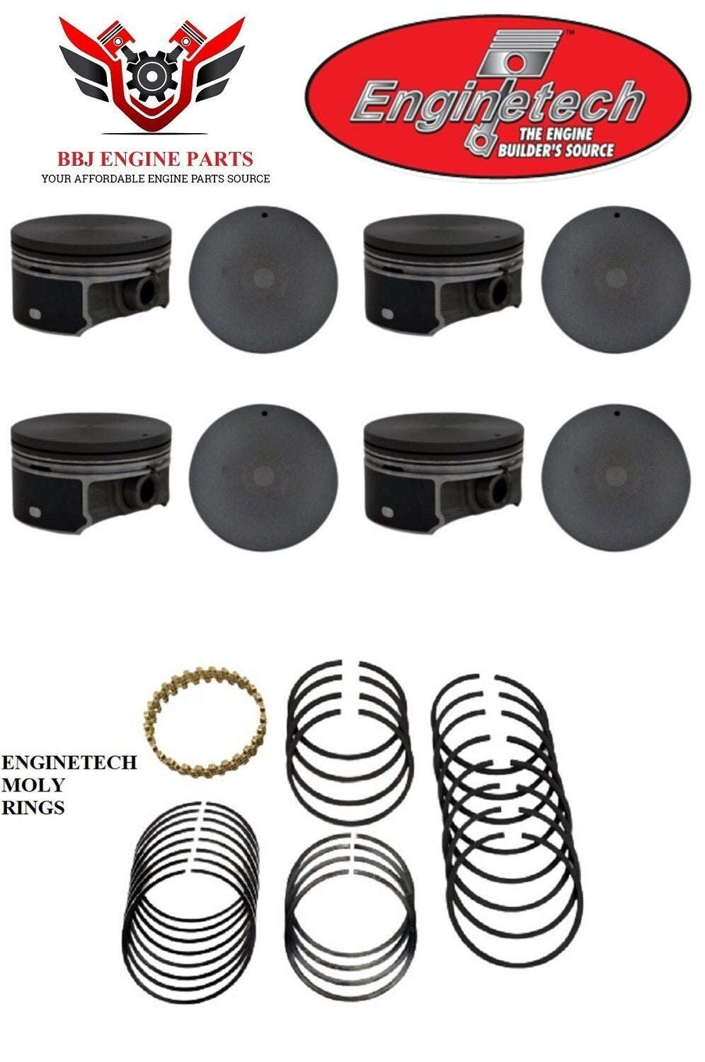 Enginetech Pistons & Rings for LS Gen IV 5.3/6.0/6.2 2007-2017